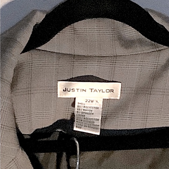 Justin Taylor grey plaid suit size 22W - Picture 3 of 4